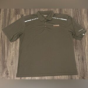 Men’s U-Haul Brown Reflective Employee Uniform Performance Polo Shirt- Size 3XL